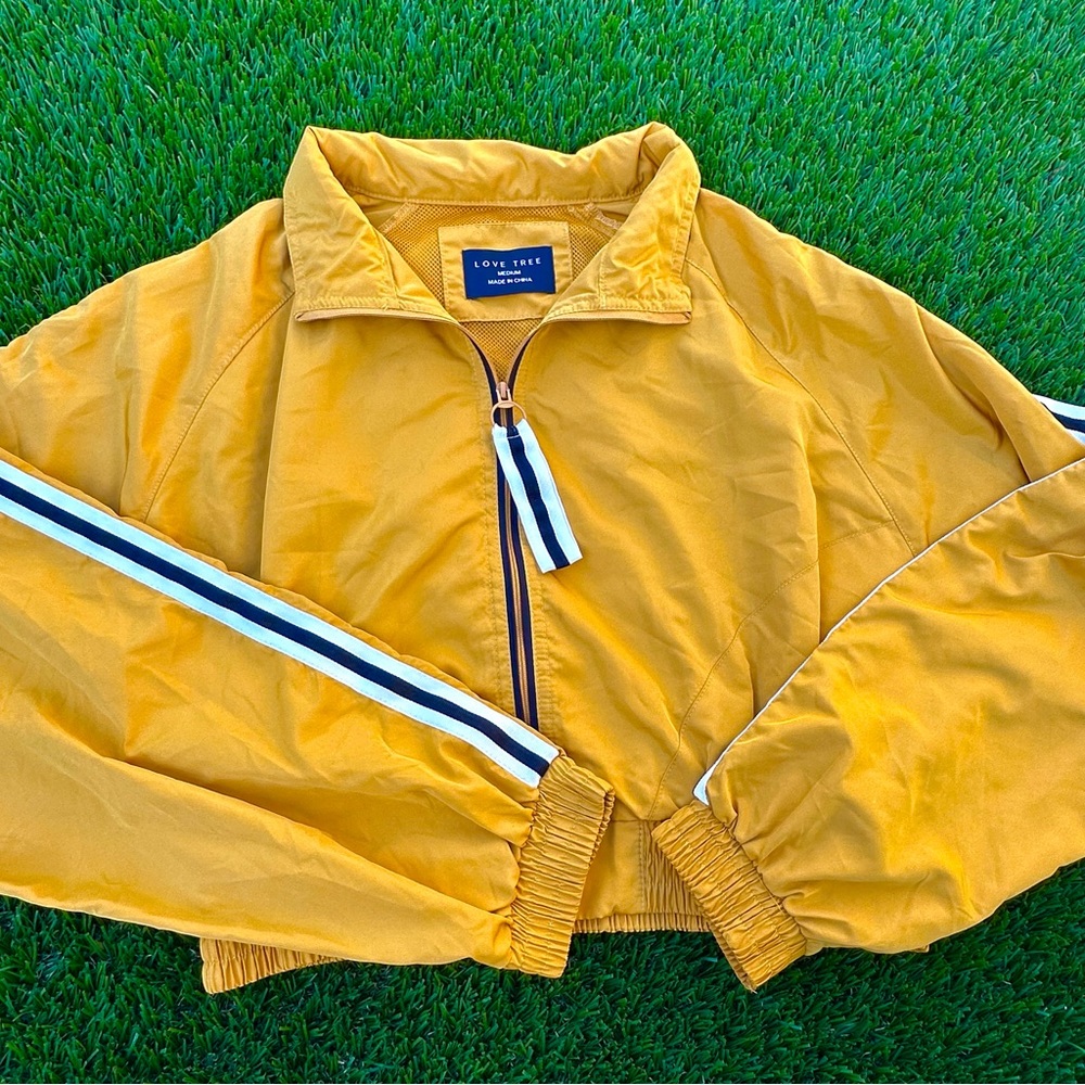 Yellow Zip Up Windbreaker Jacket